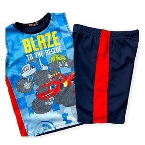 Nickelodeon Blaze & The Monster Machines Mesh Shorts Set Boys Size 7 Summer
